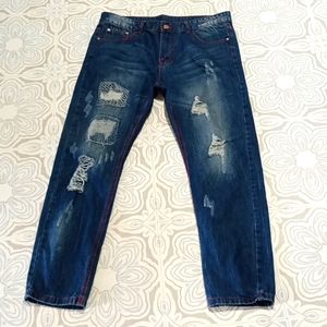 Mens Jeans Holy distressed Destroyed FASHION Cotton sz 36 b62